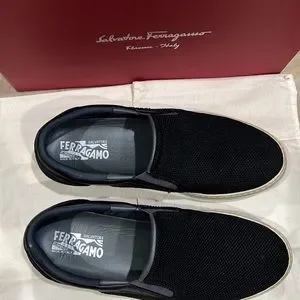 Authentic Salvatore Ferragamo Lizard 2 Slip On - Black Size 9 1/2 , Nero Calf Salvatore Ferragamo Black Flats for Women for sale | eBay main image 3